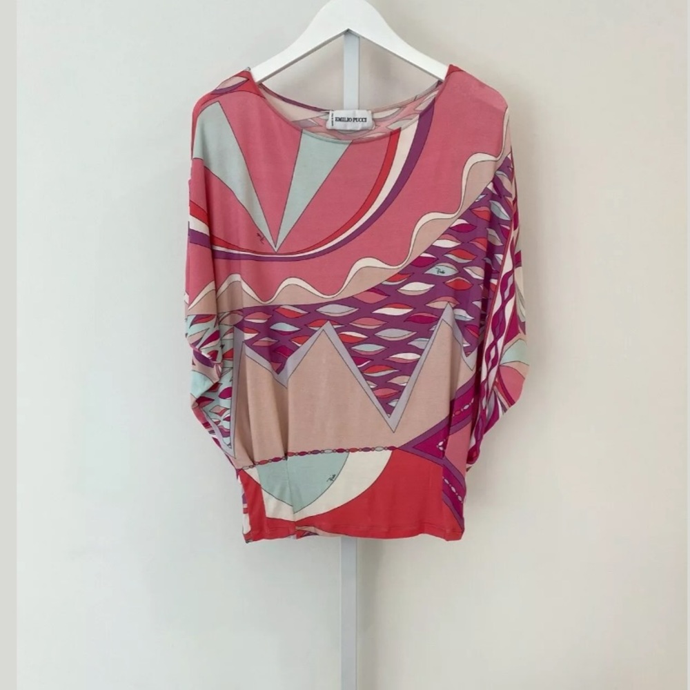 EMILIO PUCCI PINK MULTI TOP MODEL 21WP17 SIZE IT 38 / US 4